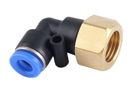 PLF Serisi Push Connect Air Fittings 90 derece Pneumatik Tüp Erkek Dirseği 1/4 "NPT Fileri