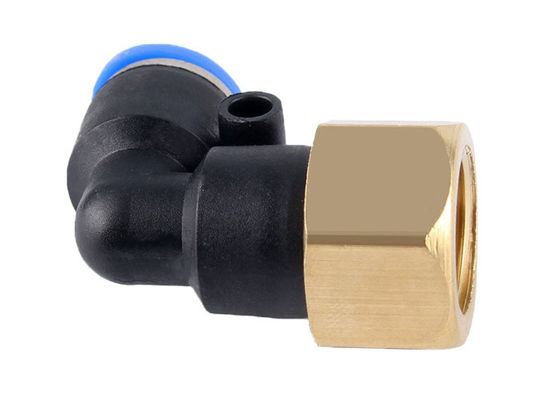 PLF Serisi Push Connect Air Fittings 90 derece Pneumatik Tüp Erkek Dirseği 1/4 "NPT Fileri