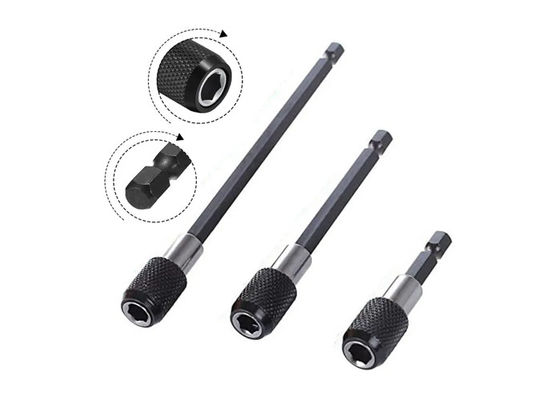1/4 inç Baş Uzantı Çubuğu Toplu Magnetik tornavida Hızlı Transfer Kılavuzu Kendini Kilitleyen Uzantı Çubuğu 150mm El Araçları