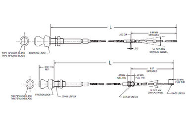 OEM Universal Throttle Control Kablo Montajı 565 - 550 Serisi Standart Çıktı