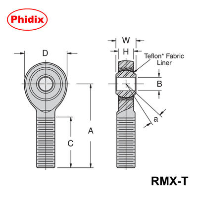 RMX/RMX-T Serisi Ağır Güçlü PTFE kaplı çubuk uçları.