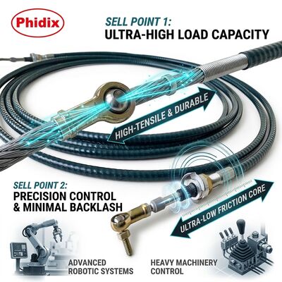 Özel Tasarım Montaj Mekanik Kontrol Kablosu, 5 İnç'e Kadar İndirgenmiş Bükülme Yarıçapı ile Hassas Kontrol Sistemleri İçin OEM Onaylı