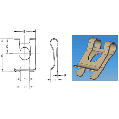 Çim / bahçe için çinko kaplamalı paslanmaz çelik Clevis Pin Güvenlik Bağlayıcıları