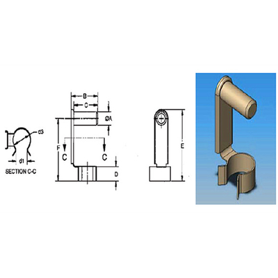 Çim / bahçe için çinko kaplamalı paslanmaz çelik Clevis Pin Güvenlik Bağlayıcıları